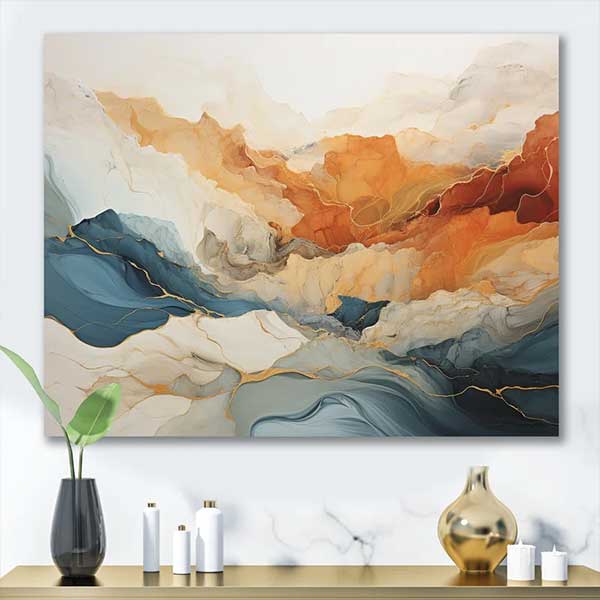 Abstract Orange and Blue Wall Art Wayfair