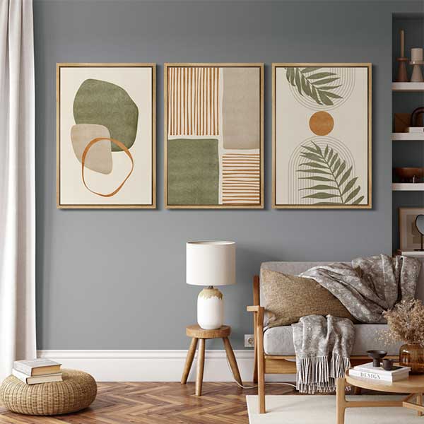 Abstract Framed Canvas 3 Pieces Print Wall Art