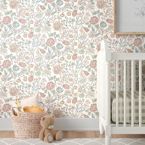 Accringt Peel & Stick Floral Wallpaper Roll