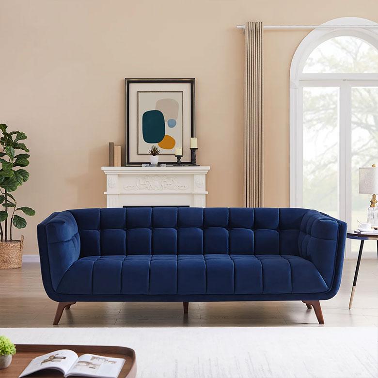 Ardie Tufted Sofa in Blue