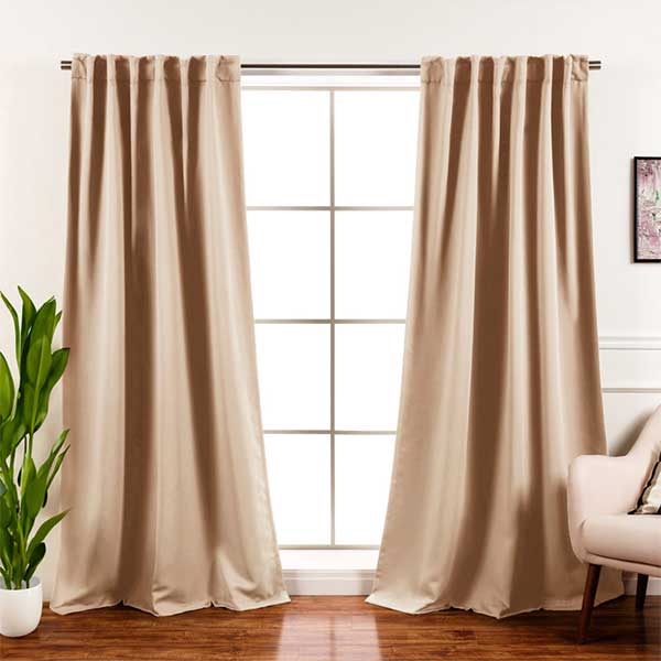 Bantam Solid Blackout Thermal Rod Pocket Curtain Panels (Set of 2)