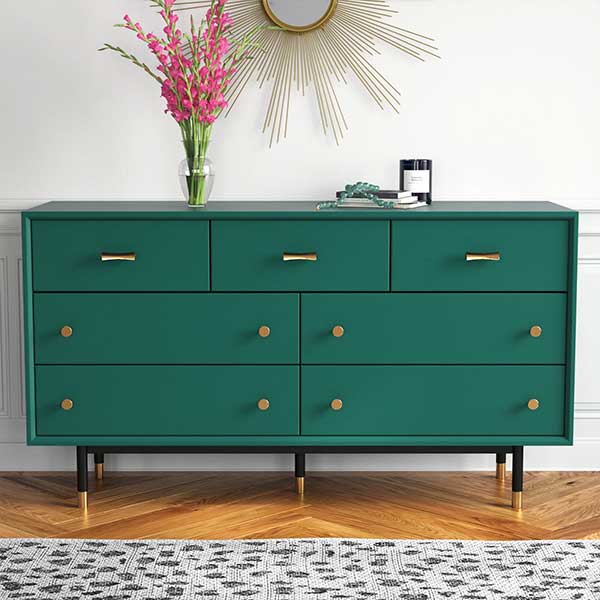 Blanca Green 7-Drawer Dresser
