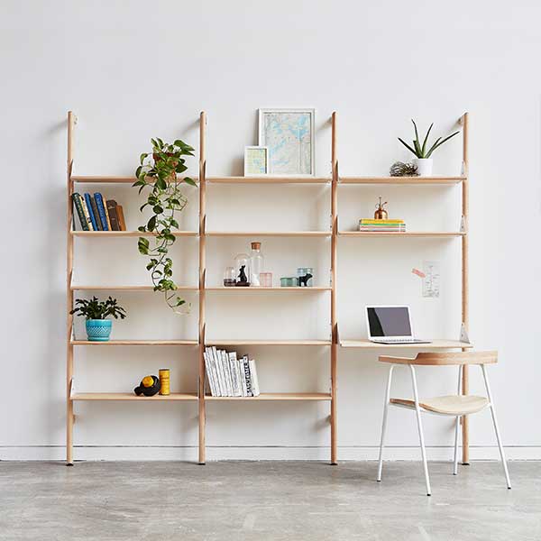 Branch-3 Shelving Unit with Desk