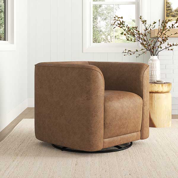 Cordoba Upholstered Swivel Barrel Chair