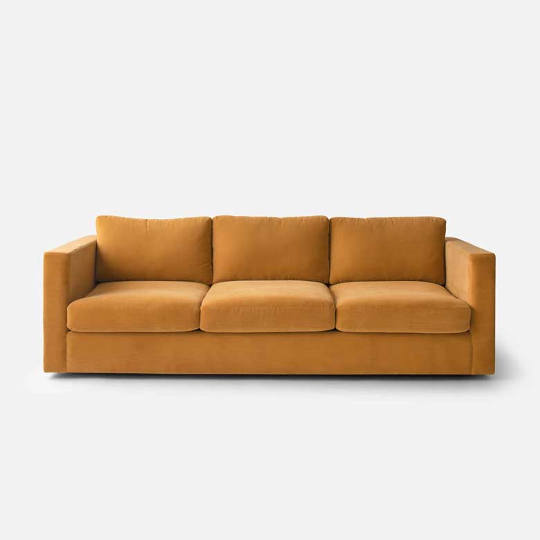 Modern Corduroy couch with medium-soft seating