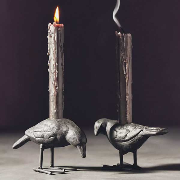 Crow Taper Candle Holder