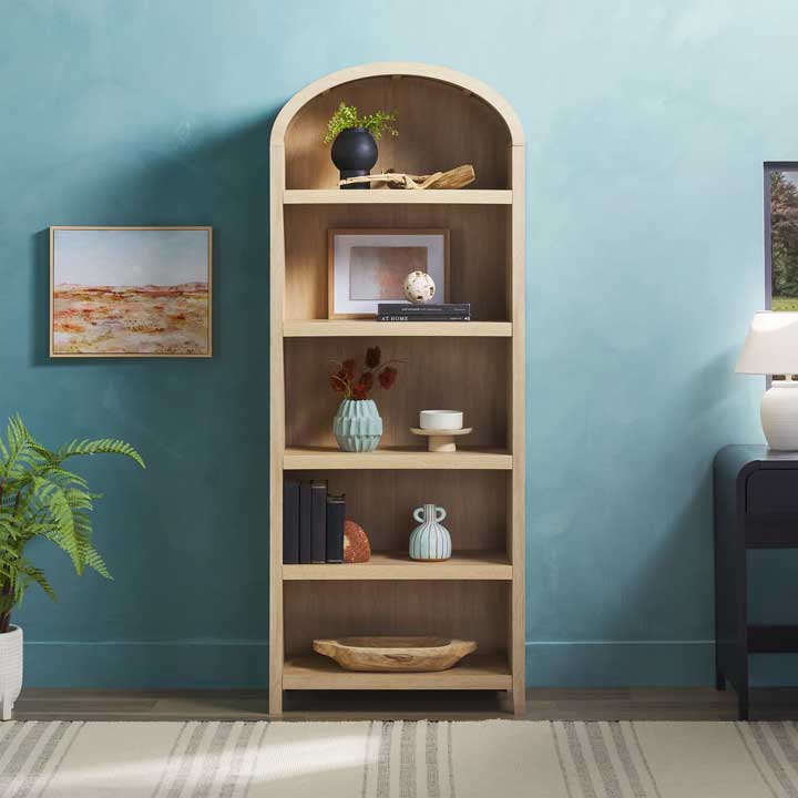 Curved Arch 5-Shelf Bookcase