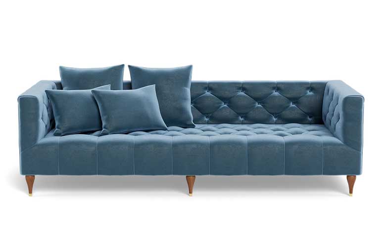 Light blue custom chesterfield sofa