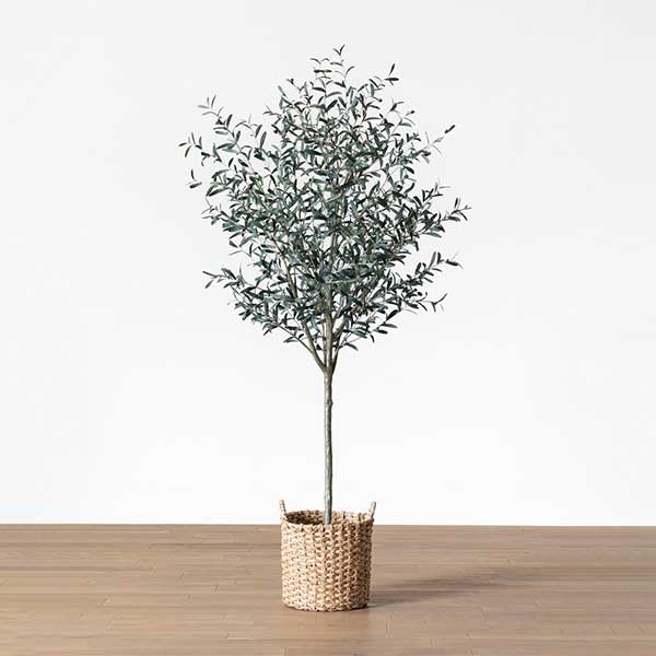 Faux 96" Olive Tree with Woven Pot