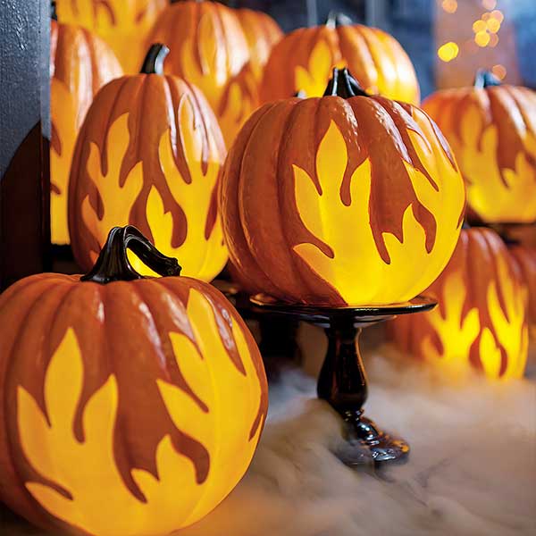 Flame Lighted Pumpkins