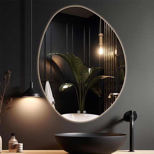 Frameless Lighted Bathroom Mirror Anti-Fog LED Wall Mirror