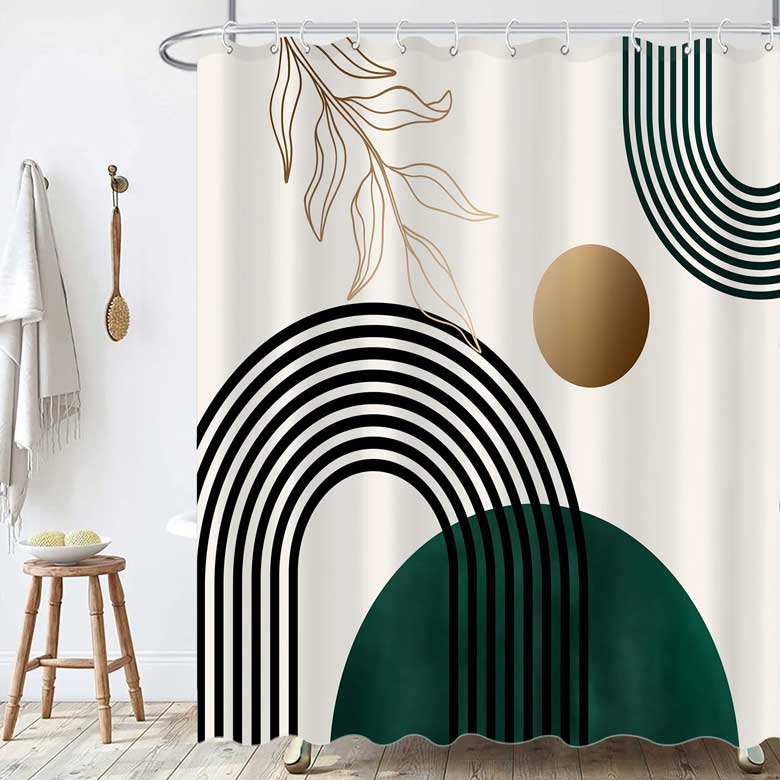 Fun Colorful Shower Curtain with Hooks Included