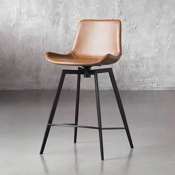 Gage Faux Leather Swivel Stool