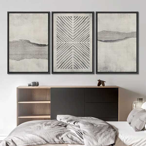 Geometric Abstract Neutral Wall Art