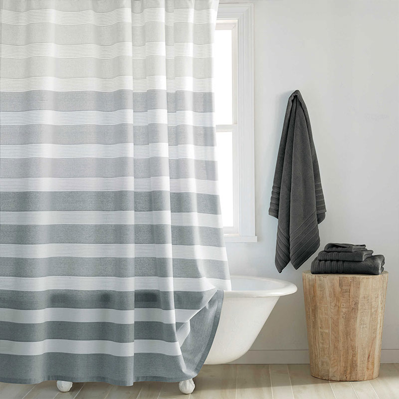 Sweet Jojo Designs Hotel Shower Curtain, White/Black, 72 L x 72 W