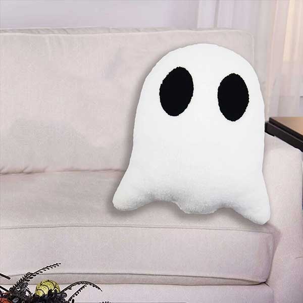 Halloween Black & White Ghost Decorative Pillow