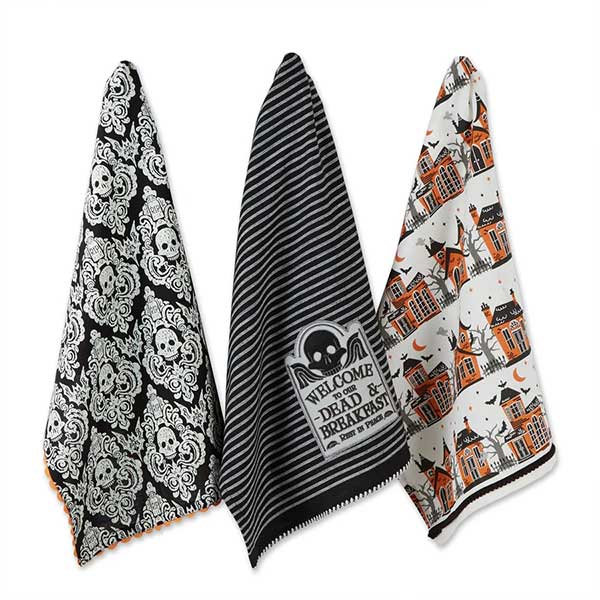 DII Halloween Embellished Dishtowels Set of 3