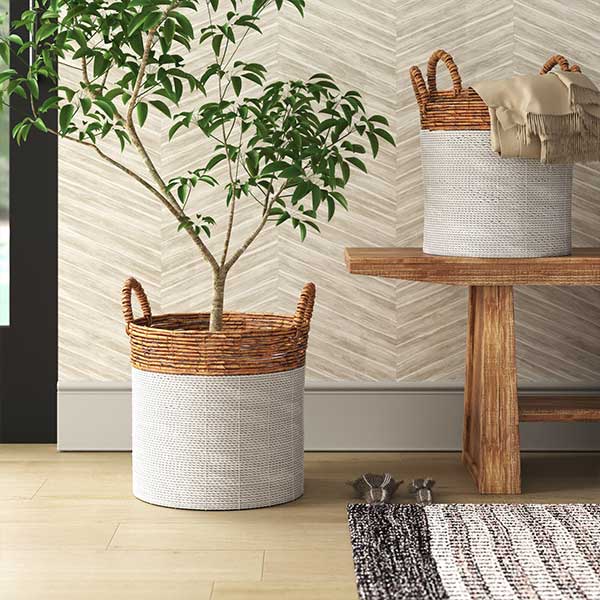 Handmade Coastal Seagrass Basket With Handles - Set of 3