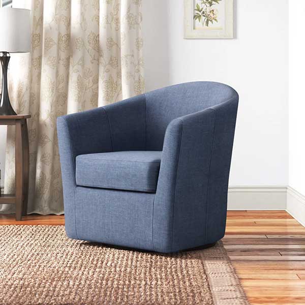 Hansell Upholstered Swivel Barrel Chair