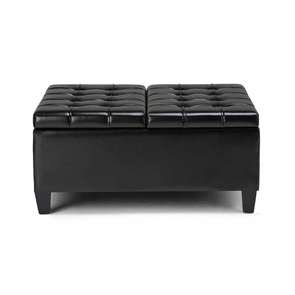 Harrison Coffee Table Ottoman in Vegan Leather