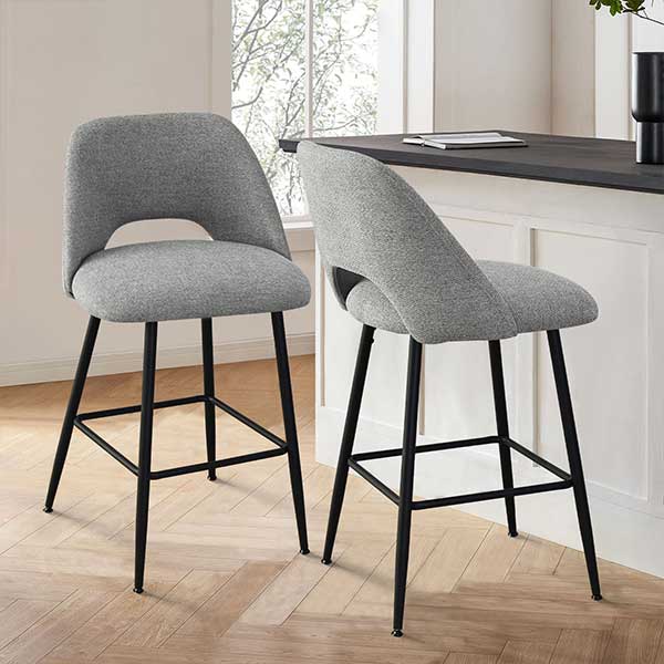 Jayden Upholstered 26.5'' Counter Stool with Metal Frame (Set of 2)