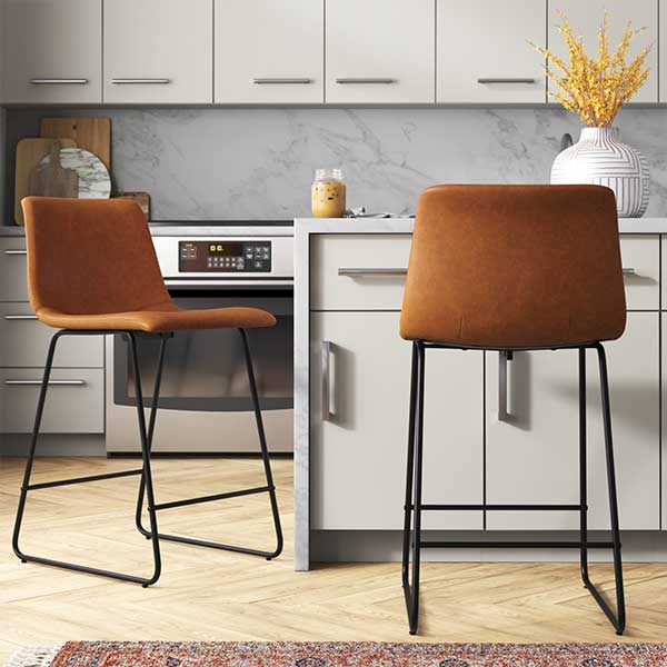 Liekele Upholstered Counter Height Modern Dining Stools by Flash Furniture (Set of 2)