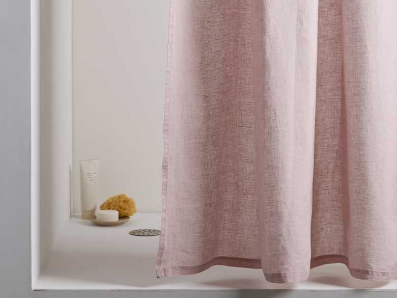 Modern haze linen shower curtain