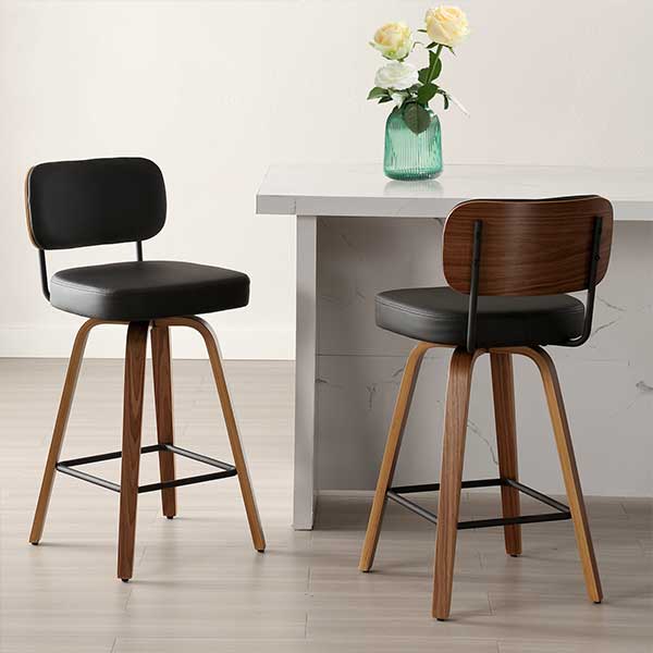 Logreira Swivel Upholstered Counter & Bar Height Stool (Set of 2)