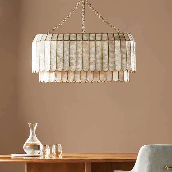 Madelyn Capiz Oval Faceted Chandelier