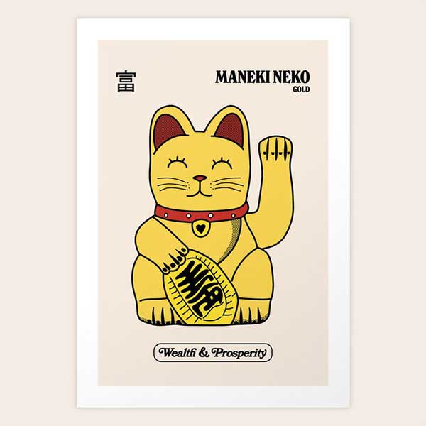 Lucky cat - Maneki Neko Art Print