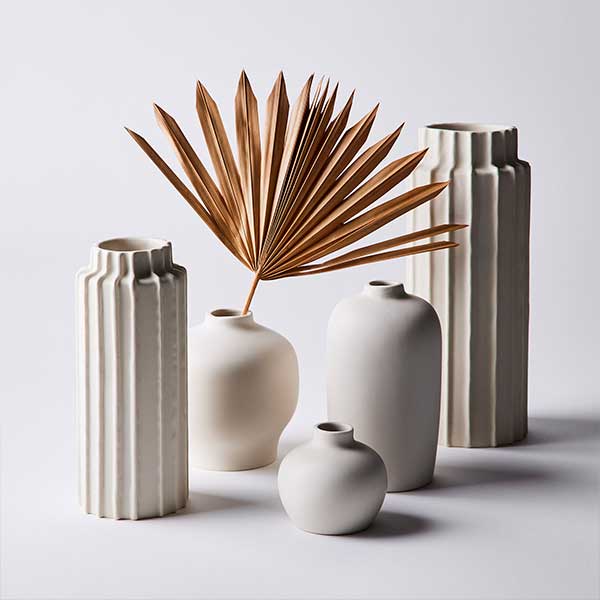 Minimalist White Ceramic Vases