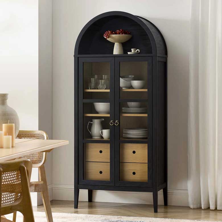 Modern Farmhouse Arched Display Cabinet