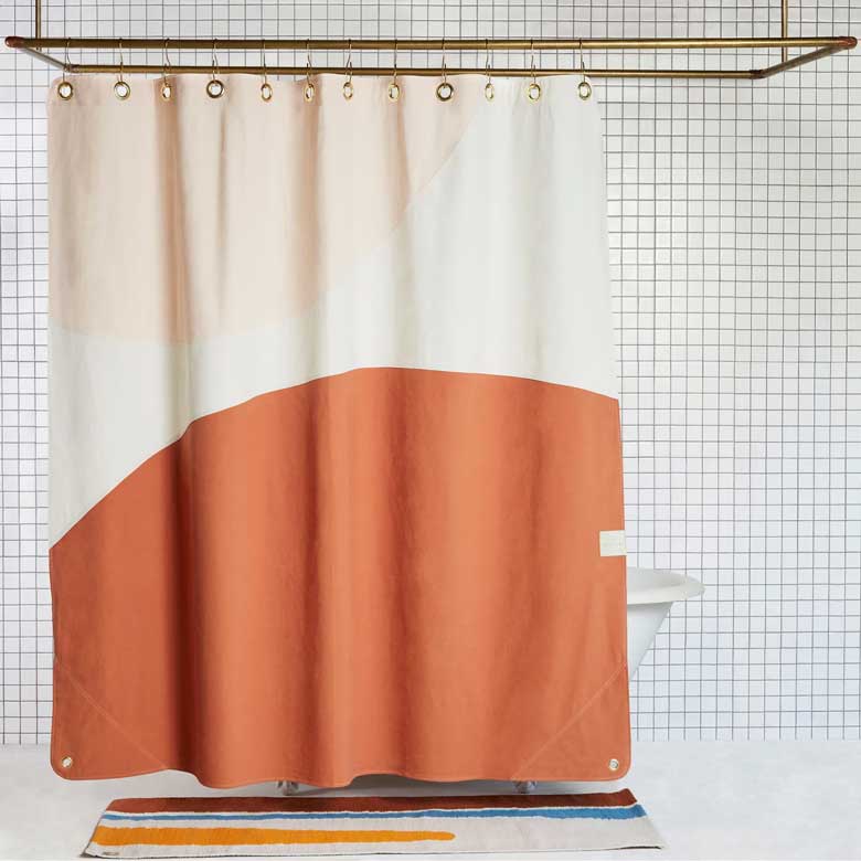 Modern terracotta shower curtain