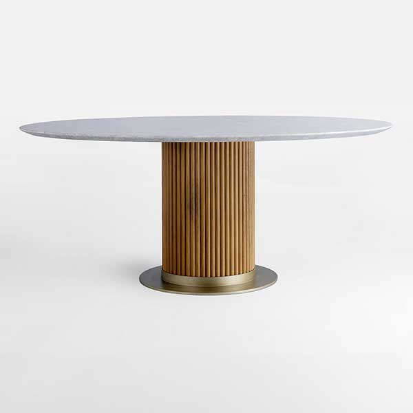 Murcell Oval Dining Table, Carrara Marble