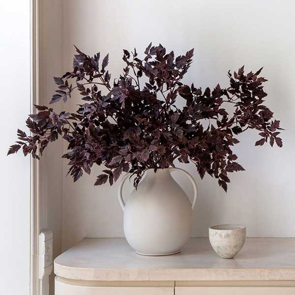 Plum Artificial Cimicifuga Plant Leaf Spray - 31"