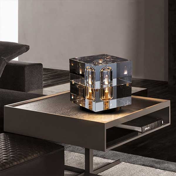 Postmodern Creative Square Crystal Glass Table Lamp