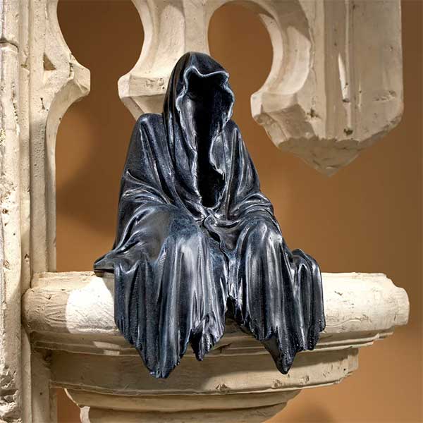 Reaping Solace the Grim Reaper Sitting Statue