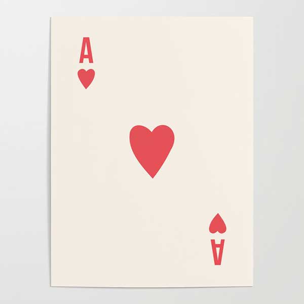 Red Ace of Spades Poster