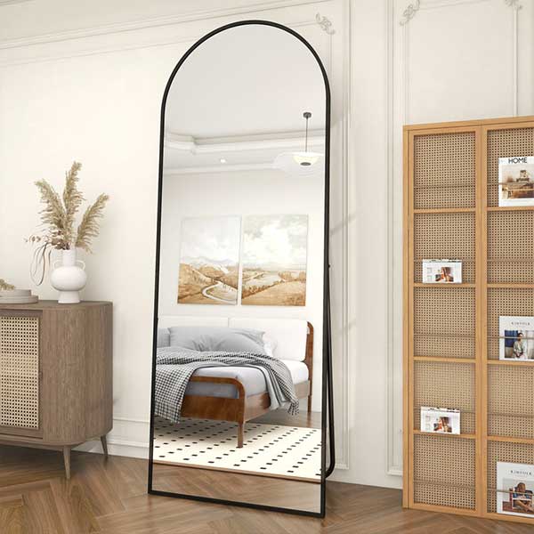 Shatterproof Metal Full Length Arched Mirror