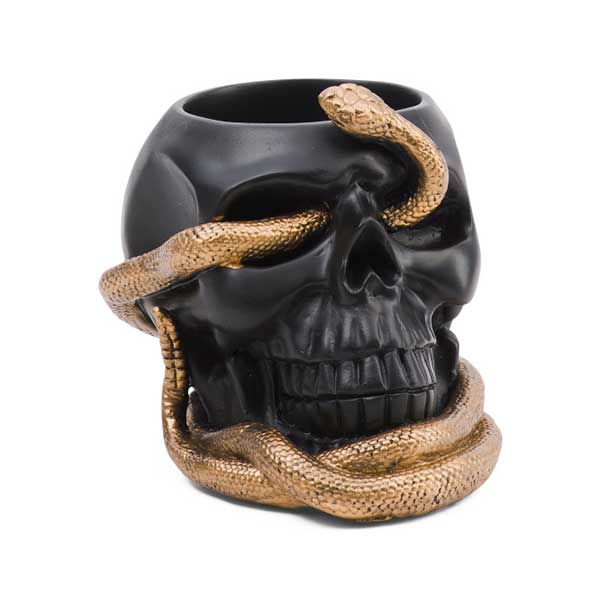 Skull Candy Bowl With Snake Detail