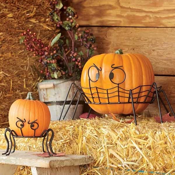 Spider Pumpkin Holder Set