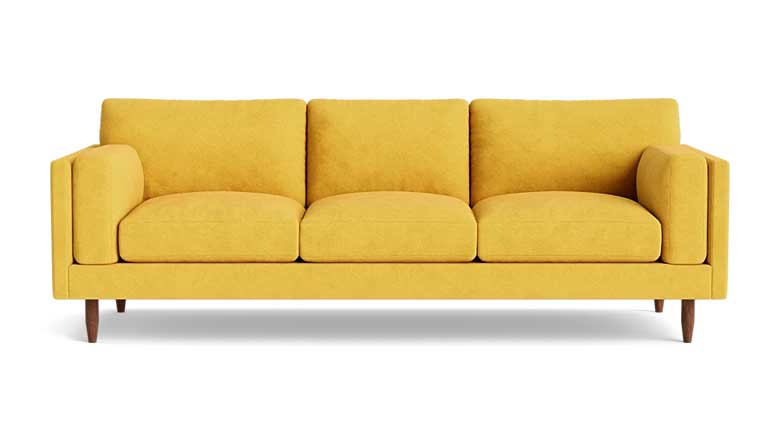 Modern three seater yellow couch