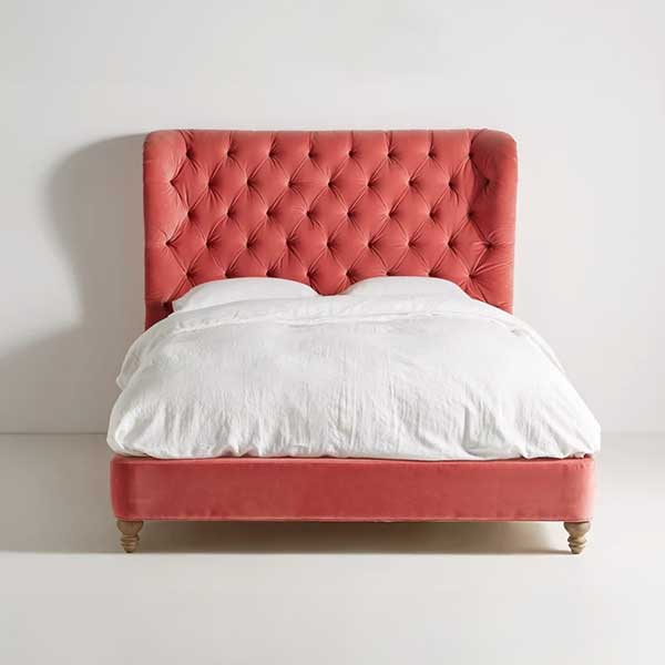 Tufted Wingback Bed