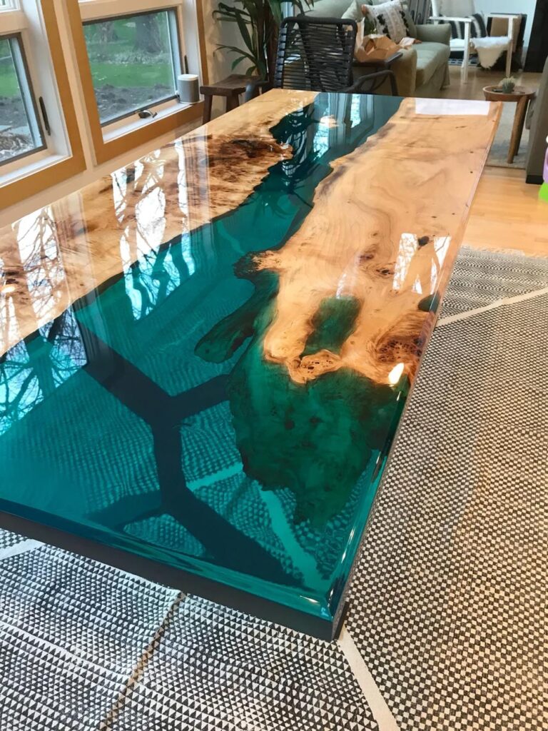 Black Epoxy Resin Table Top, Dining Epoxy Table Top, Handmade Furniture  Decorate