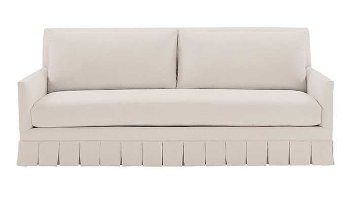 Upholstered Sofa with Box Pleat Skirt