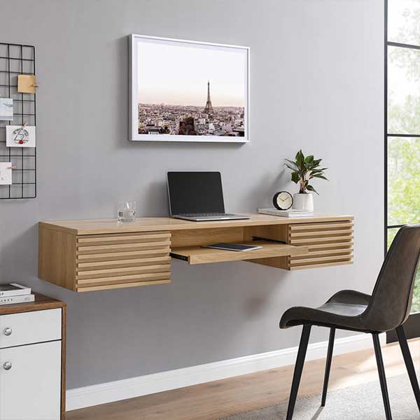 Wall Mount Wood Office Desk