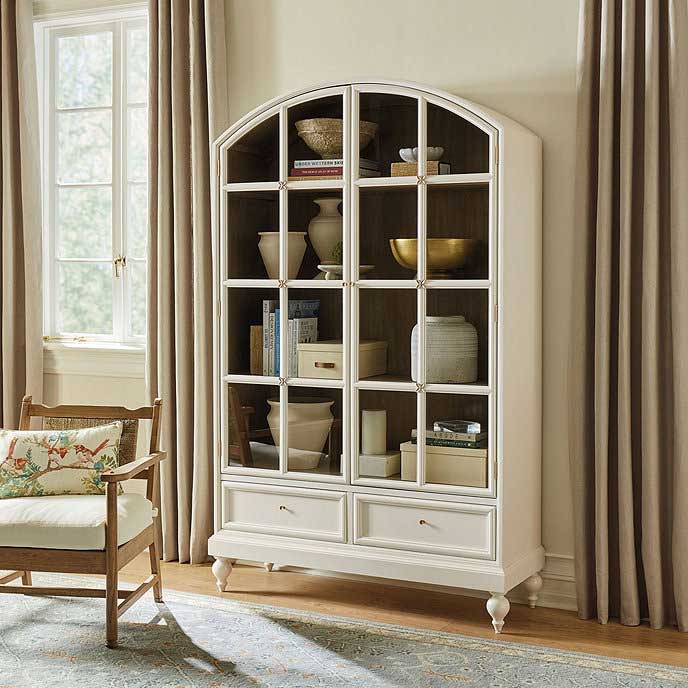 White large arched cabinet