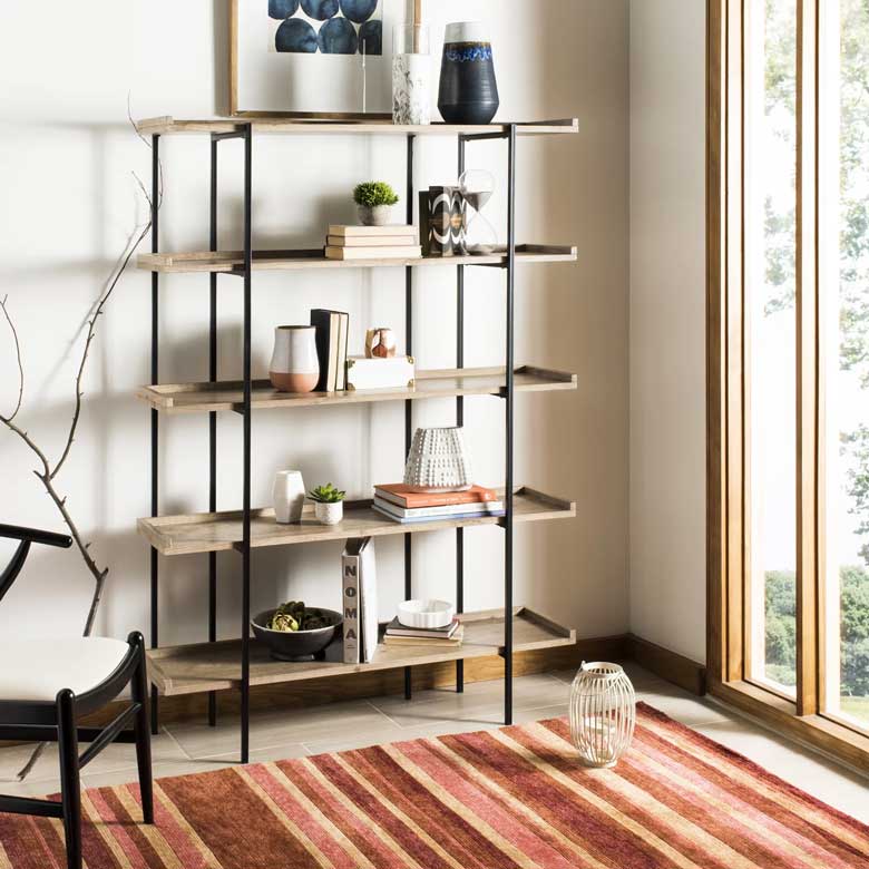 Modern Wide Etagere Bookcase