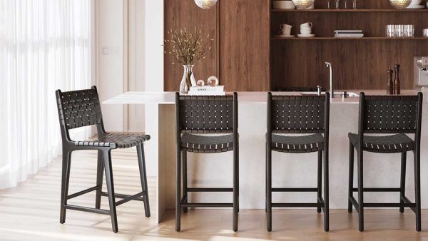 Woven Bar & Counter Stools for a timeless kitchen