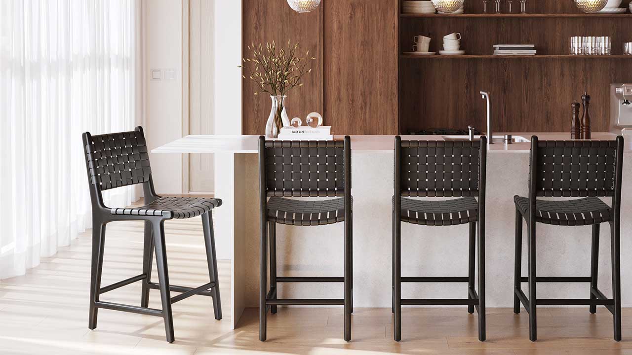 Woven Bar & Counter Stools for a timeless kitchen